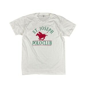 Vtg Bill Blass St Joseph Polo Club‎ T-Shirt Men's Large White 80s USA